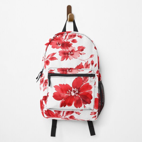 Item preview, Striking Red Watercolor Floral Pattern designed and sold by zenjiinspired.
