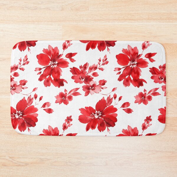 Item preview, Striking Red Watercolor Floral Pattern designed and sold by zenjiinspired.