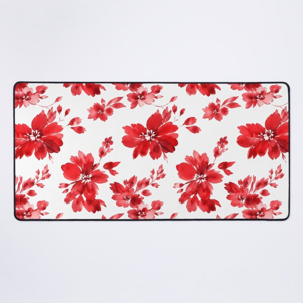Item preview, Striking Red Watercolor Floral Pattern designed and sold by zenjiinspired.