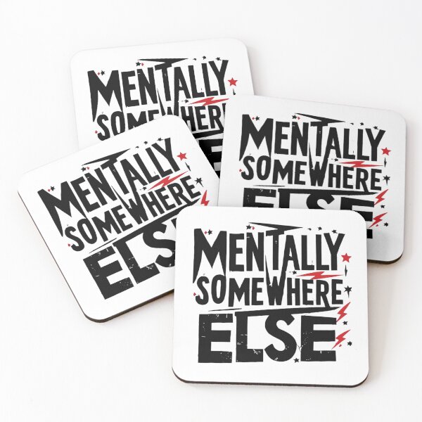 Item preview, Mentally Somewhere Else. Introvert Quote Typography. Funny Sarcastic Mental Health Aesthetic Statement Design designed and sold by Aarvya Fashion Club ( A.F.C ).