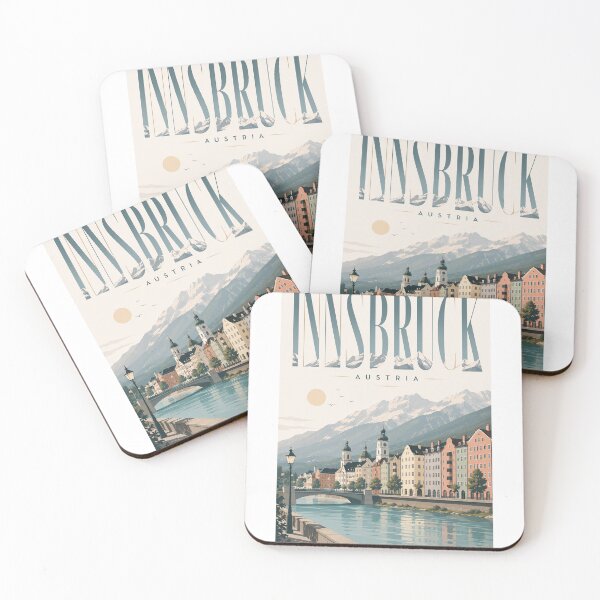 Item preview, Historic Innsbruck Old Town with Nordkette and Tyrolean Alps Austria designed and sold by Aryabek.