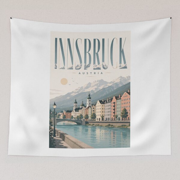 Artikelvorschau, Historische Innsbrucker Altstadt mit Nordkette und Tiroler Alpen, Österreich entworfen und verkauft von Aryabek.