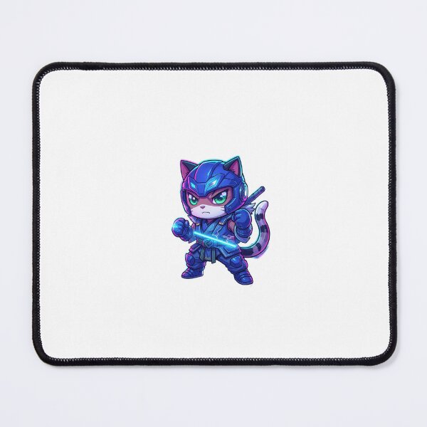Item preview, Cyber Cat Warrior Chibi Sci-Fi Ninja Cute Kitten Fighter designed and sold by Manga moshi .