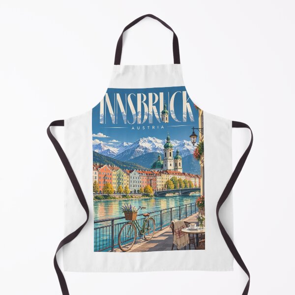 Item preview, Colourful Innsbruck Skyline with Nordkette Mountains and Inn River Austria designed and sold by Aryabek.
