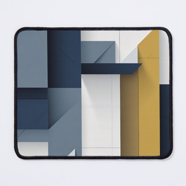 Item preview, Minimalist Geometric Abstract Wall Art in Navy and Mustard designed and sold by semenol.