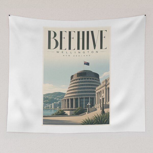 Item preview, Beehive Parliament Precinct overlooking Wellington Harbour New Zealand designed and sold by Aryabek.