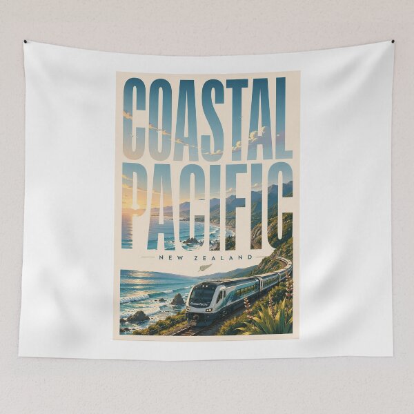 Item preview, Coastal Pacific Railway Along Kaikōura Coast New Zealand designed and sold by Aryabek.