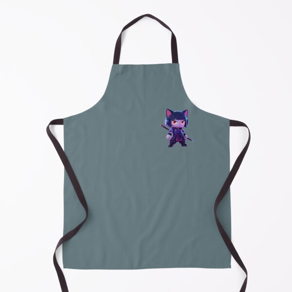 Item preview, Cyberpunk Cat Ninja Chibi Red Eyes Futuristic Warrior designed and sold by Manga moshi .