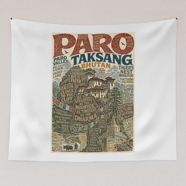 Item preview, Paro Taktsang Tiger's Nest Monastery Bhutan designed and sold by Aryabek.