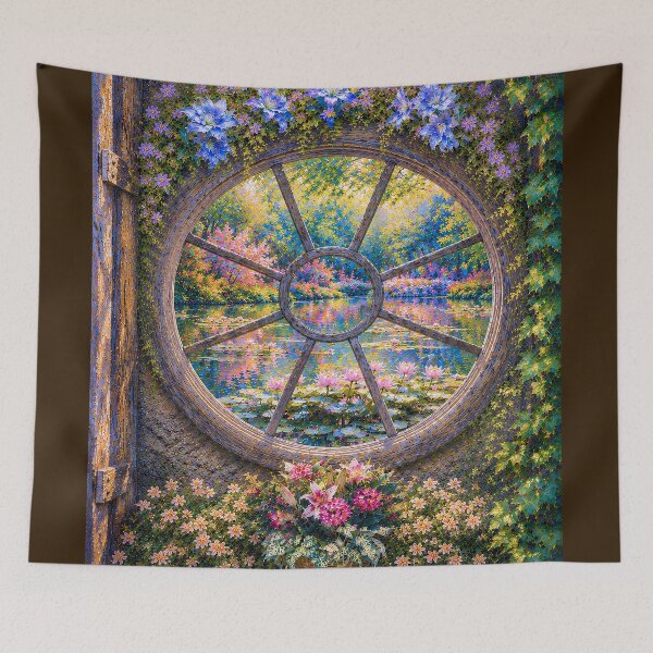 Item preview, Window to the Water Lilies designed and sold by RiverDeeDesigns.