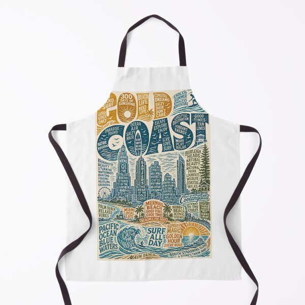 Item preview, Gold Coast Queensland Australia Skyline with Surfers Paradise Burleigh Heads and Pacific Ocean Coastline designed and sold by Aryabek.
