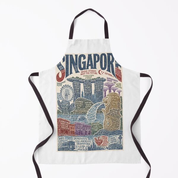 Item preview, Singapore Marina Bay Sands Merlion and Gardens by the Bay City Skyline designed and sold by Aryabek.