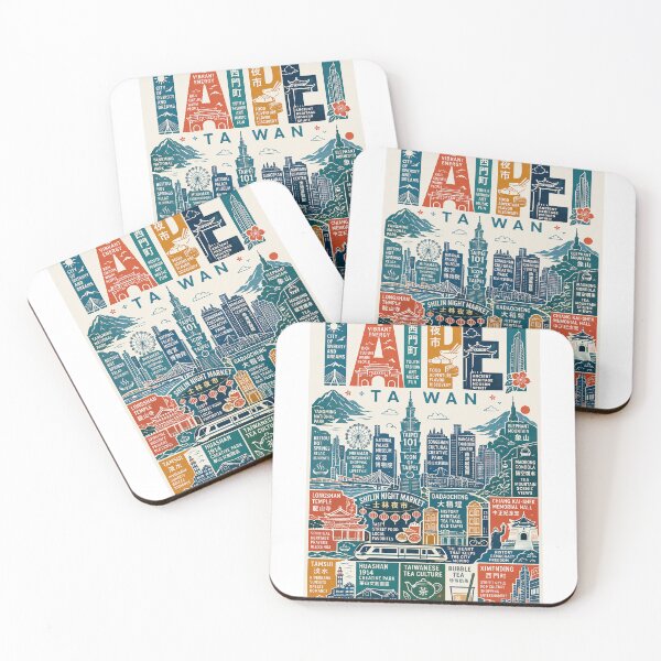 Item preview, Taipei Taiwan with Taipei 101 Shilin Night Market and Longshan Temple designed and sold by Aryabek.