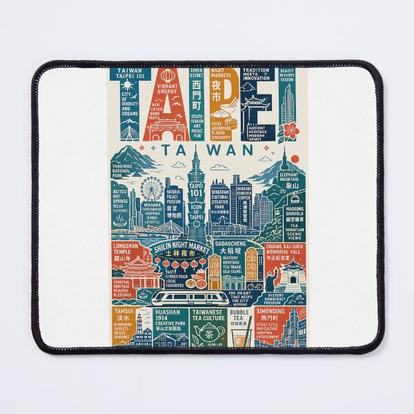 Item preview, Taipei Taiwan with Taipei 101 Shilin Night Market and Longshan Temple designed and sold by Aryabek.