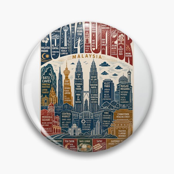 Item preview, Kuala Lumpur Malaysia with Petronas Twin Towers Batu Caves and Merdeka Square designed and sold by Aryabek.
