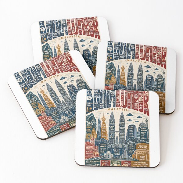 Item preview, Kuala Lumpur Malaysia with Petronas Twin Towers Batu Caves and Merdeka Square designed and sold by Aryabek.