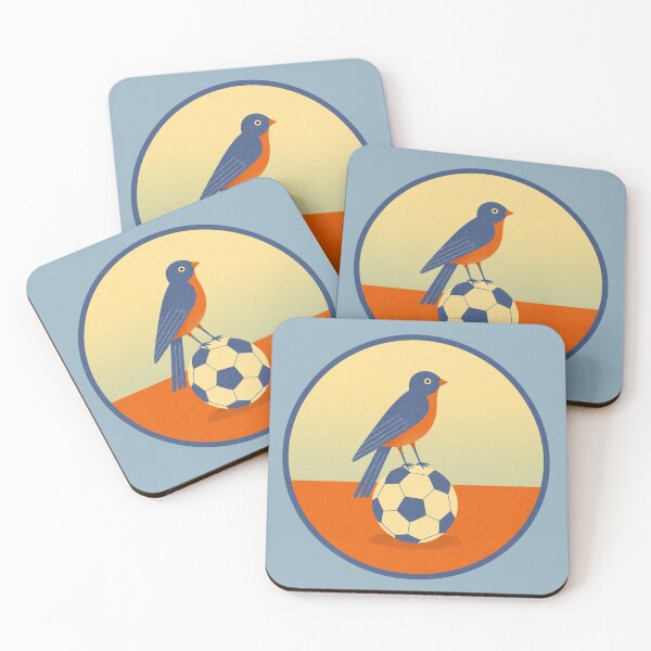 Item preview, Blue Bird on Soccer Ball designed and sold by mellow-koko.