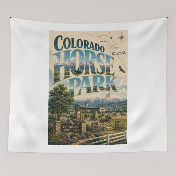 Item preview, Colorado Horse Park with Rocky Mountains Douglas County Colorado designed and sold by Aryabek.