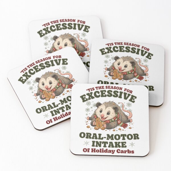 Item preview, Funny Christmas Opossum Eating Gingerbread Cookies designed and sold by Venice Kelly.