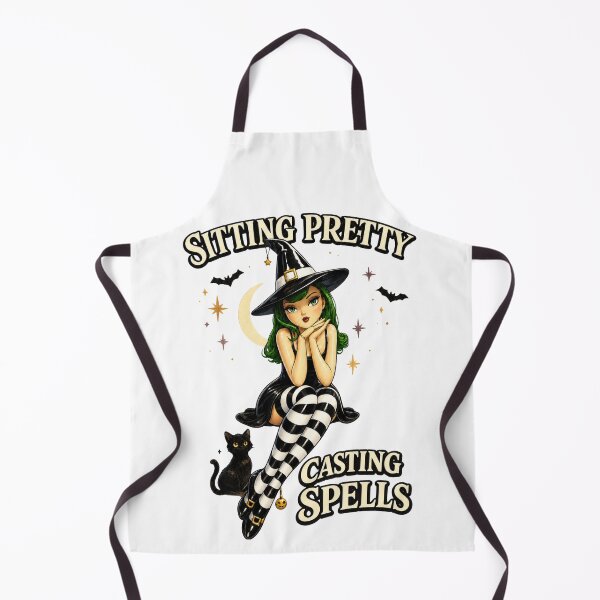 Item preview, Sitting Pretty, Casting Spells – Cute Retro Witch Halloween Design designed and sold by TVPS17.