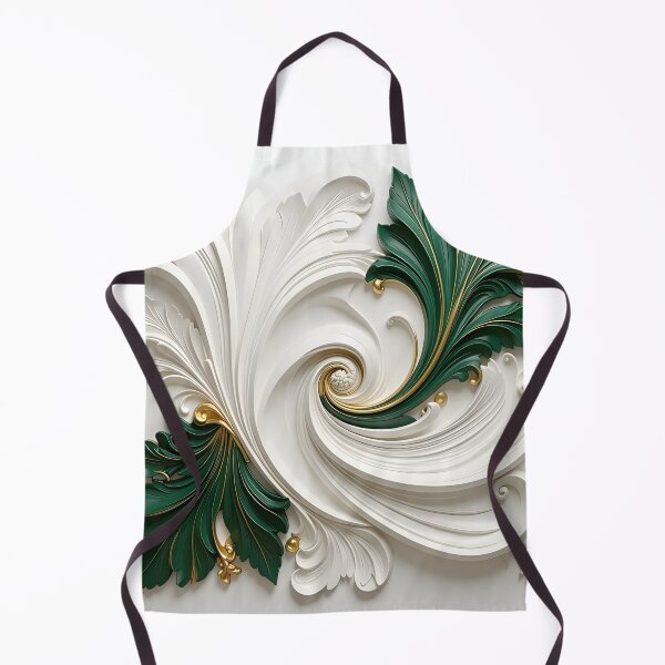 Item preview, Elegant Green and White Swirls designed and sold by Vicky Brago-Mitchell®.