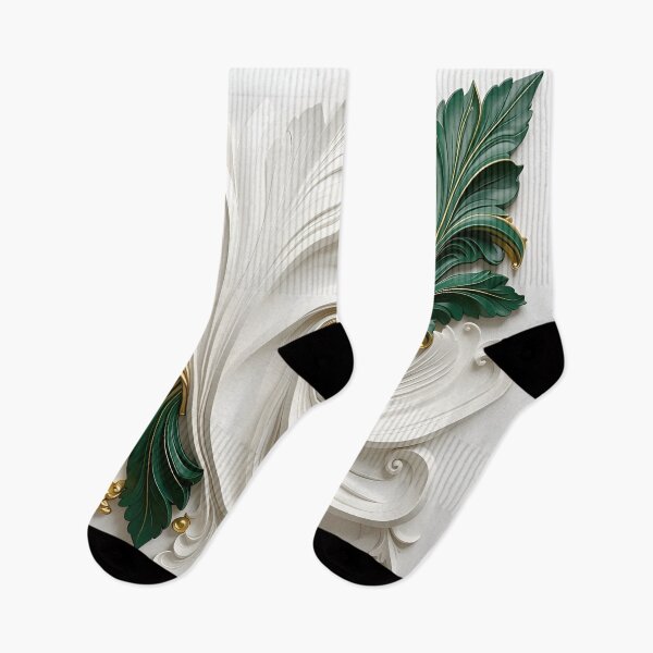 Item preview, Elegant Green and White Swirls designed and sold by Vicky Brago-Mitchell®.