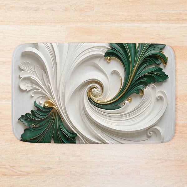 Item preview, Elegant Green and White Swirls designed and sold by Vicky Brago-Mitchell®.
