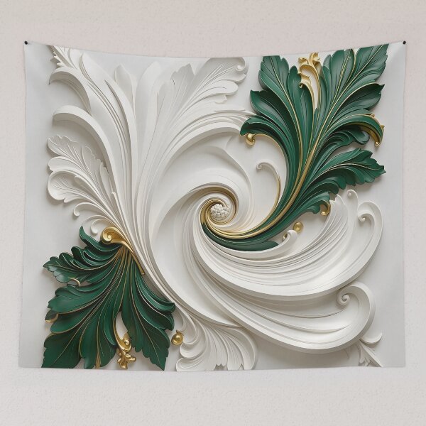Item preview, Elegant Green and White Swirls designed and sold by Vicky Brago-Mitchell®.