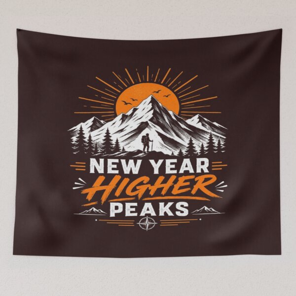 Item preview, New Year Higher Peaks Mountain Hiking Motivation designed and sold by The Urban Explorer.