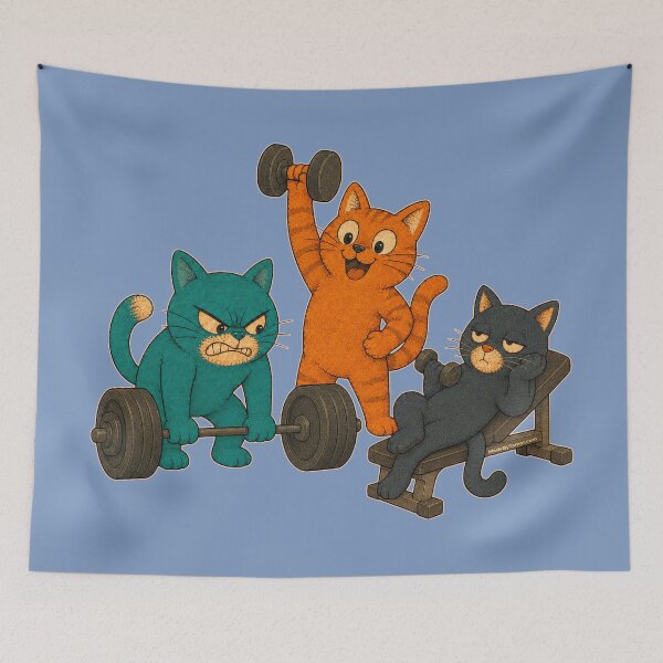 Item preview, Happy, Grumpy and Whateva Cats | Funny Gym Joke | cheeky Cats | Funny Cat Lover Design designed and sold by Made by Tamar.