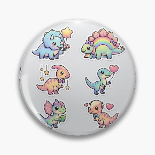 Item preview, Kawaii Cute Baby Dinosaurs Sticker Pack (or "Cute Pastels Baby Dino Pattern") designed and sold by DKSH1234.
