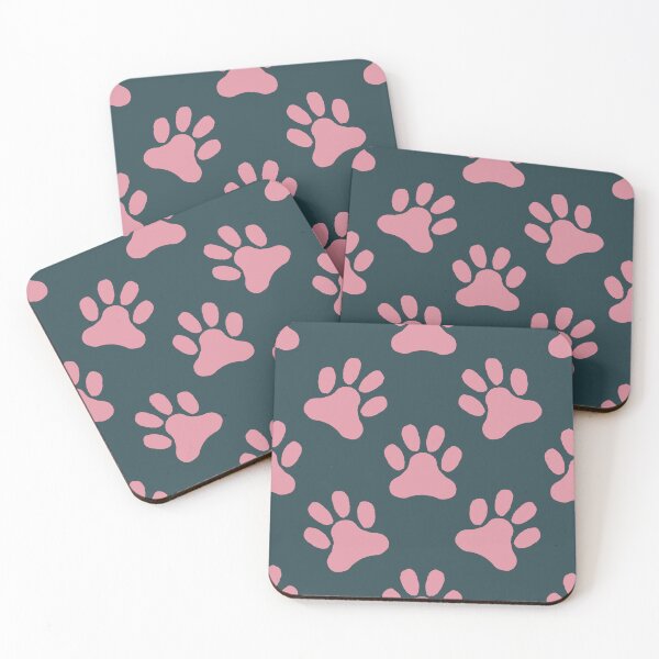 Item preview, Large  Teal Cat Paw Prints Seamless Pattern Cute Modern Playful Pet Tracks designed and sold by DColourMuse.