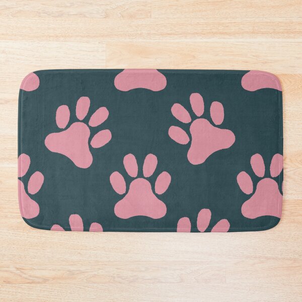 Item preview, Large  Teal Cat Paw Prints Seamless Pattern Cute Modern Playful Pet Tracks designed and sold by DColourMuse.