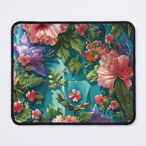 Item preview, Tropical Floral Garden Journal | Teal Botanical Flower Pattern Notebook designed and sold by FestivityFinds.