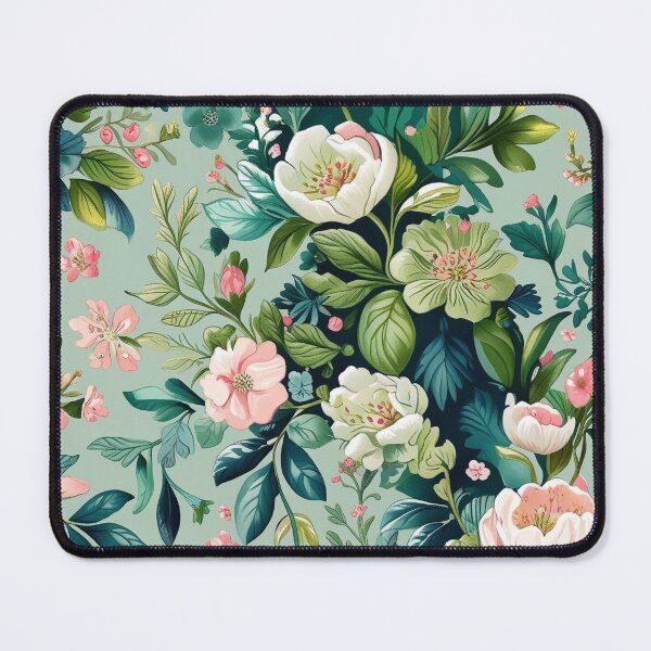 Aperçu de l'œuvre Coque de téléphone vert sauge à motif floral botanique avec fleurs roses et blanches créée et vendue par FestivityFinds.