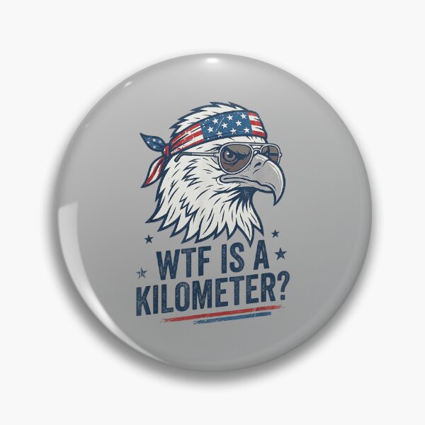 Item preview, WTF is A Kilometer Patriotic Eagle Humor Funny designed and sold by ArleneRowe.