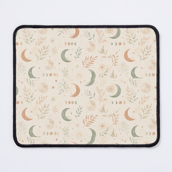 Item preview, Moon and Golden Leaves — Botanical Celestial Pattern designed and sold by SolangeCelestial.