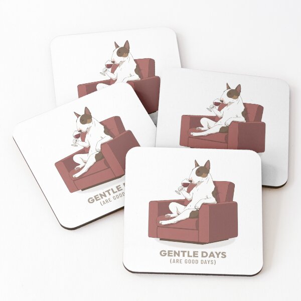Item preview, Bull Terrier Drinking Wine Relaxing Cottagecore Vintage Aesthetic designed and sold by COZY VINTAGE animal.