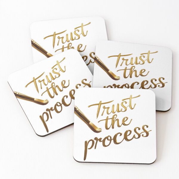 Item preview, Gold "Trust the Process" Handwritten Quote Sticker & Art Print designed and sold by BumbleNShine.