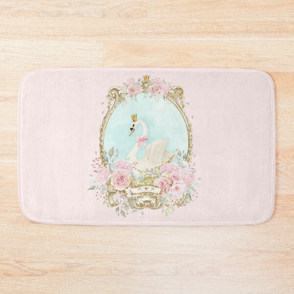 Item preview, The Shabby White Swan, romantic with pink flowers designed and sold by Wendy Paula Patterson.