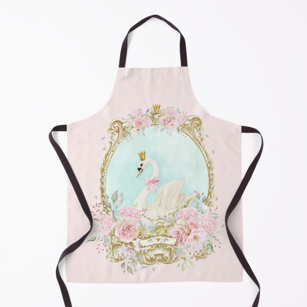 Item preview, The Shabby White Swan, romantic with pink flowers designed and sold by Wendy Paula Patterson.