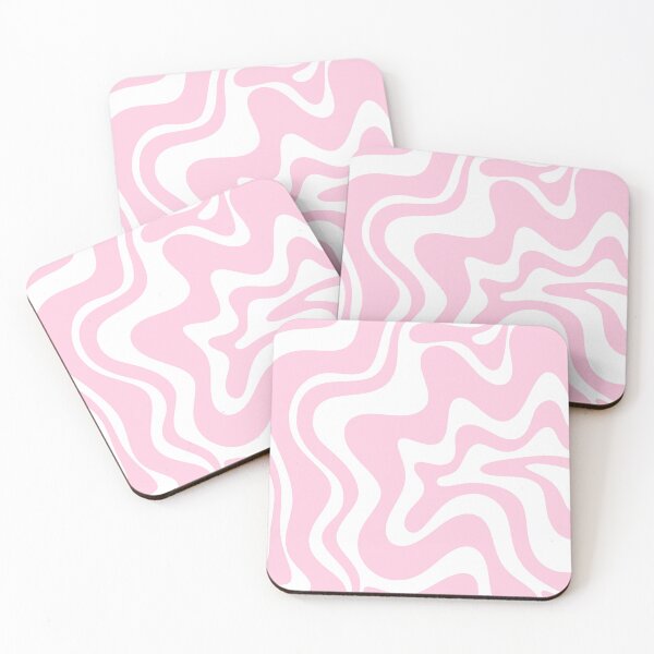 Item preview, Retro Liquid Swirl Abstract Pattern in Soft Pink and White designed and sold by kierkegaard.