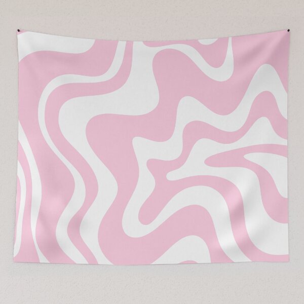 Item preview, Retro Liquid Swirl Abstract Pattern in Soft Pink and White designed and sold by kierkegaard.