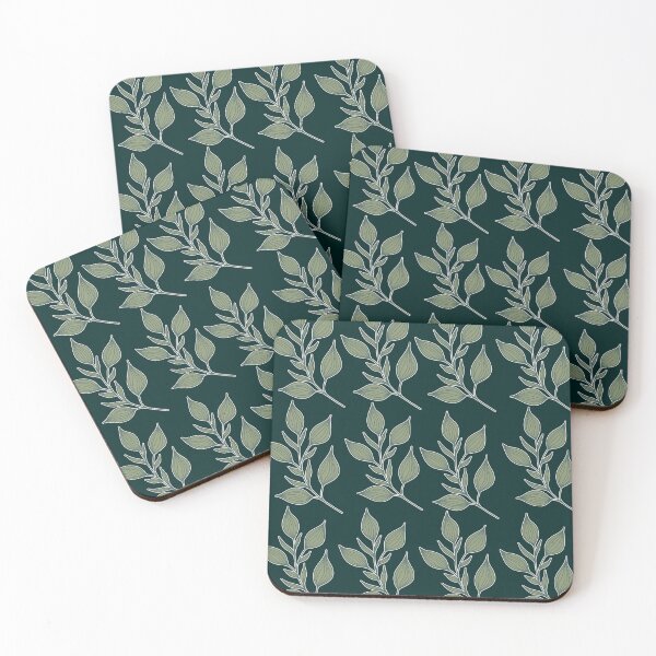 Item preview, Dark Forest Green Botanical Leaves | Aesthetic Nature Pattern designed and sold by ​Jyoti Digital Artist.