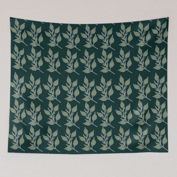 Item preview, Dark Forest Green Botanical Leaves | Aesthetic Nature Pattern designed and sold by Jyoti-Quotes.