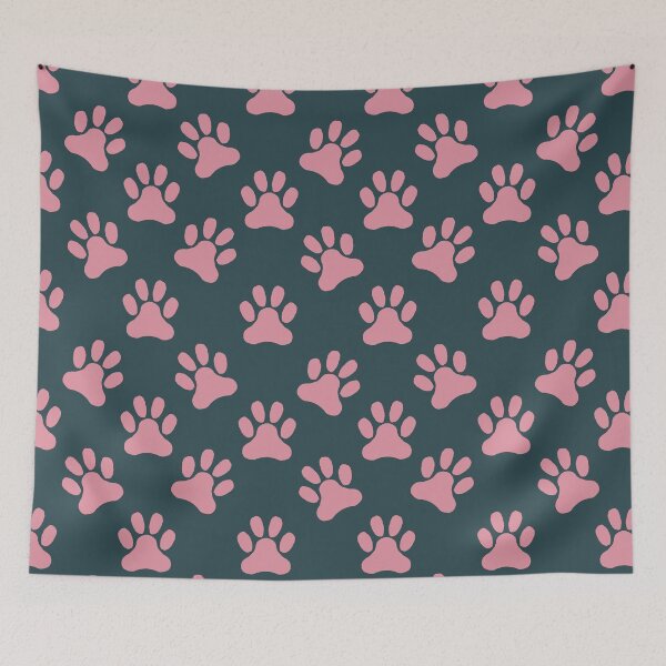 Item preview, Medium Teal Cat Paw Prints Seamless Pattern Cute Modern Playful Pet Tracks designed and sold by DColourMuse.