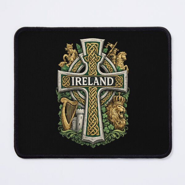Item preview, Ireland St Patrick Day Celtic Cross Green Celebration Irish designed and sold by MaskedTarget.