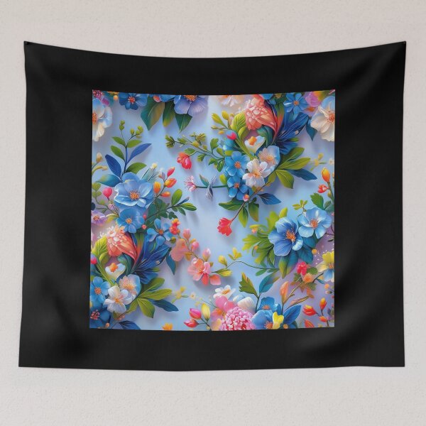 Item preview, Blue Floral Garden Pattern With Colorful Tropical Flowers Phone Case designed and sold by FestivityFinds.