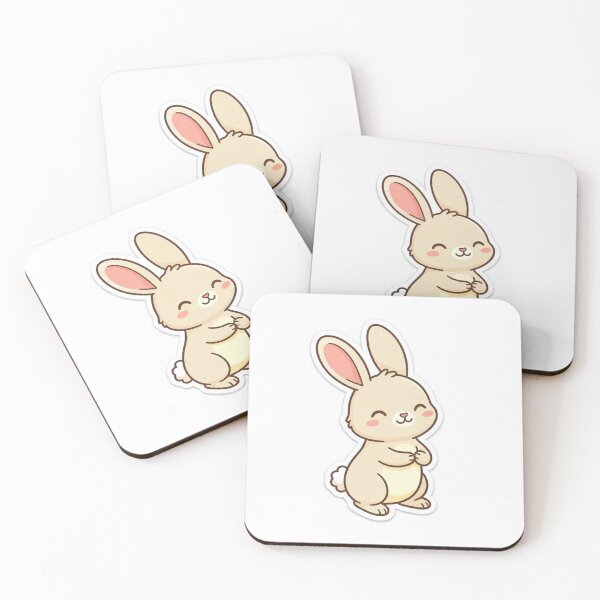 Item preview, Cute Kawaii Standing Beige Bunny Sticker | Anime Style Fluffy Rabbit Art | Gift for Animal Lovers designed and sold by Chipkooo.