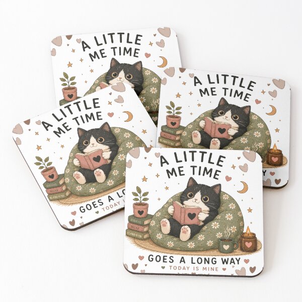 Item preview, A Little Me Time Goes a Long Way – Cute Reading Cat | Cozy Book Lover & Self Care Kawaii Cat Design designed and sold by 1234saad.